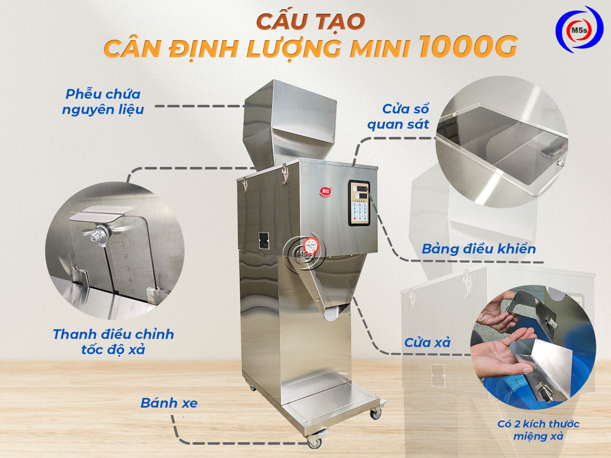 Cấu tạo máy cân định lượng 1000g Cấu tạo máy cân định lượng 1000g