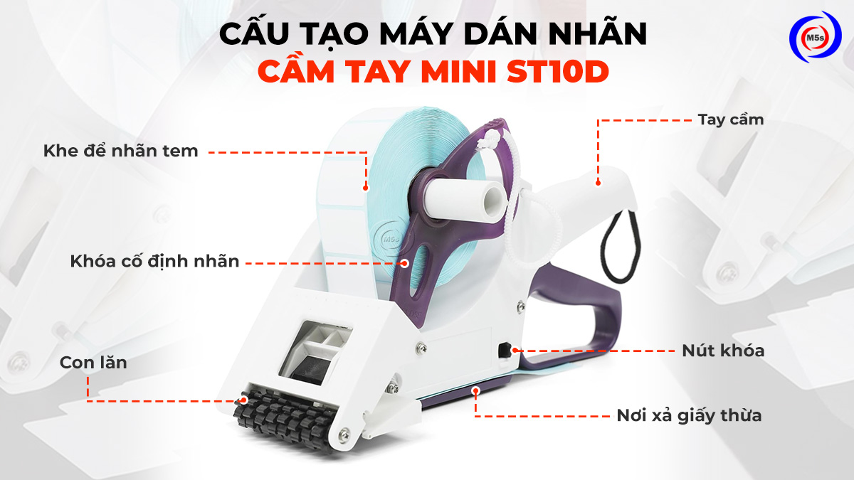Cấu tạo máy dán nhãn cầm tay mini ST10D Cấu tạo máy dán nhãn cầm tay mini ST10D