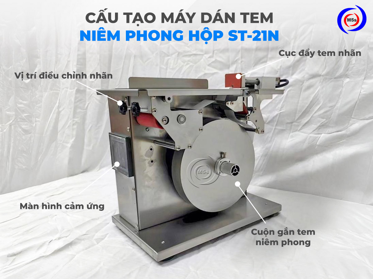 cấu tạo máy dán tem niêm phong hộp ST-21N cấu tạo máy dán tem niêm phong hộp ST-21N