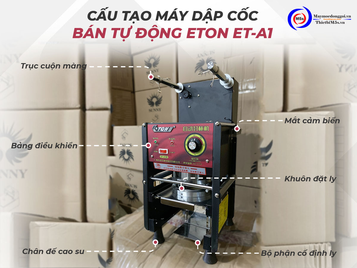 Cấu tạo máy dập cốc trà sữa ETON ET-A1 Cấu tạo máy dập cốc trà sữa ETON ET-A1