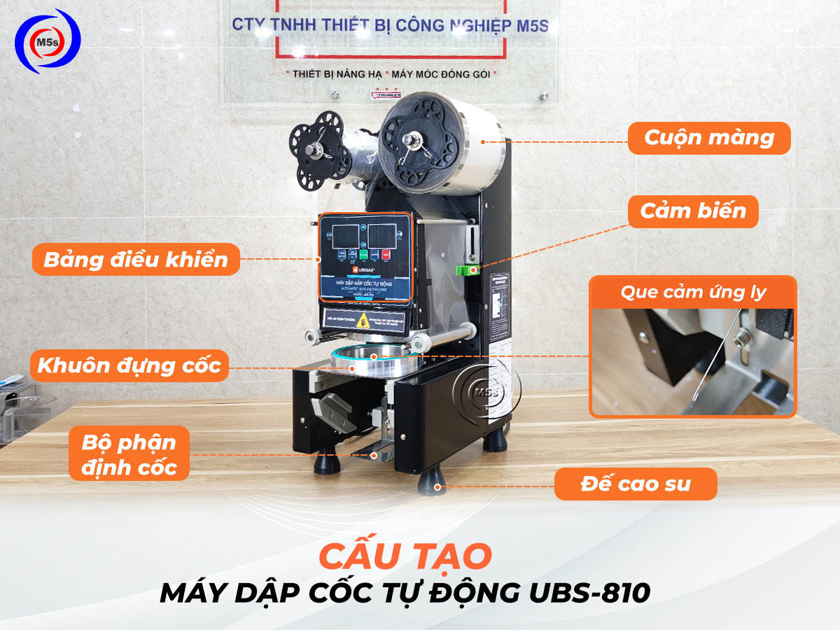 Cấu tạo máy dập nắp cốc tự động Unibar UBS-810 Cấu tạo máy dập nắp cốc tự động Unibar UBS-810