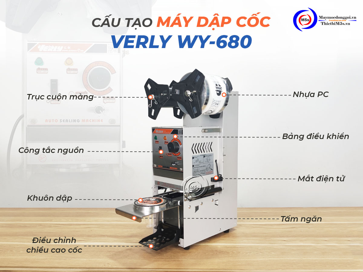 Cấu tạo máy dập cốc bán tự động Verly WY-680 Cấu tạo máy dập cốc bán tự động Verly WY-680