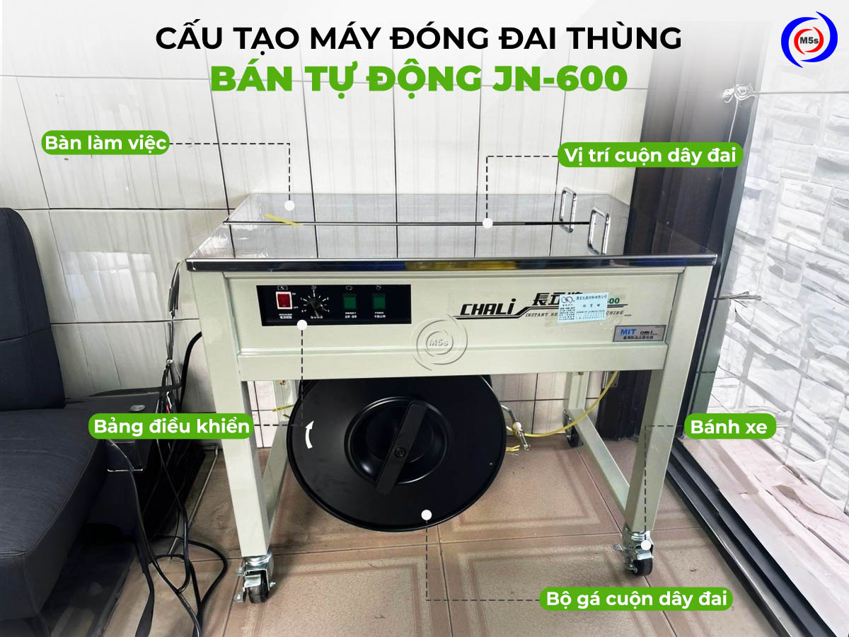 Cấu tạo máy siết đai thùng carton JN-600 Cấu tạo máy siết đai thùng carton JN-600