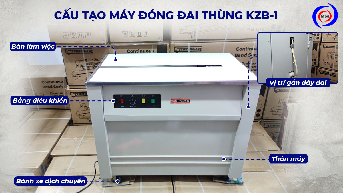 Cấu tạo máy đóng đai thùng KZB-1 Cấu tạo máy đóng đai thùng KZB-1