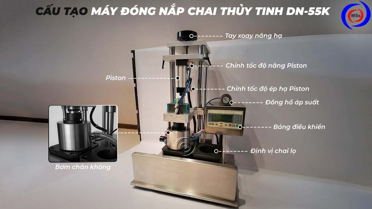 cấu tạo máy đóng nắp chai thủy tinh DN-55K cấu tạo máy đóng nắp chai thủy tinh DN-55K