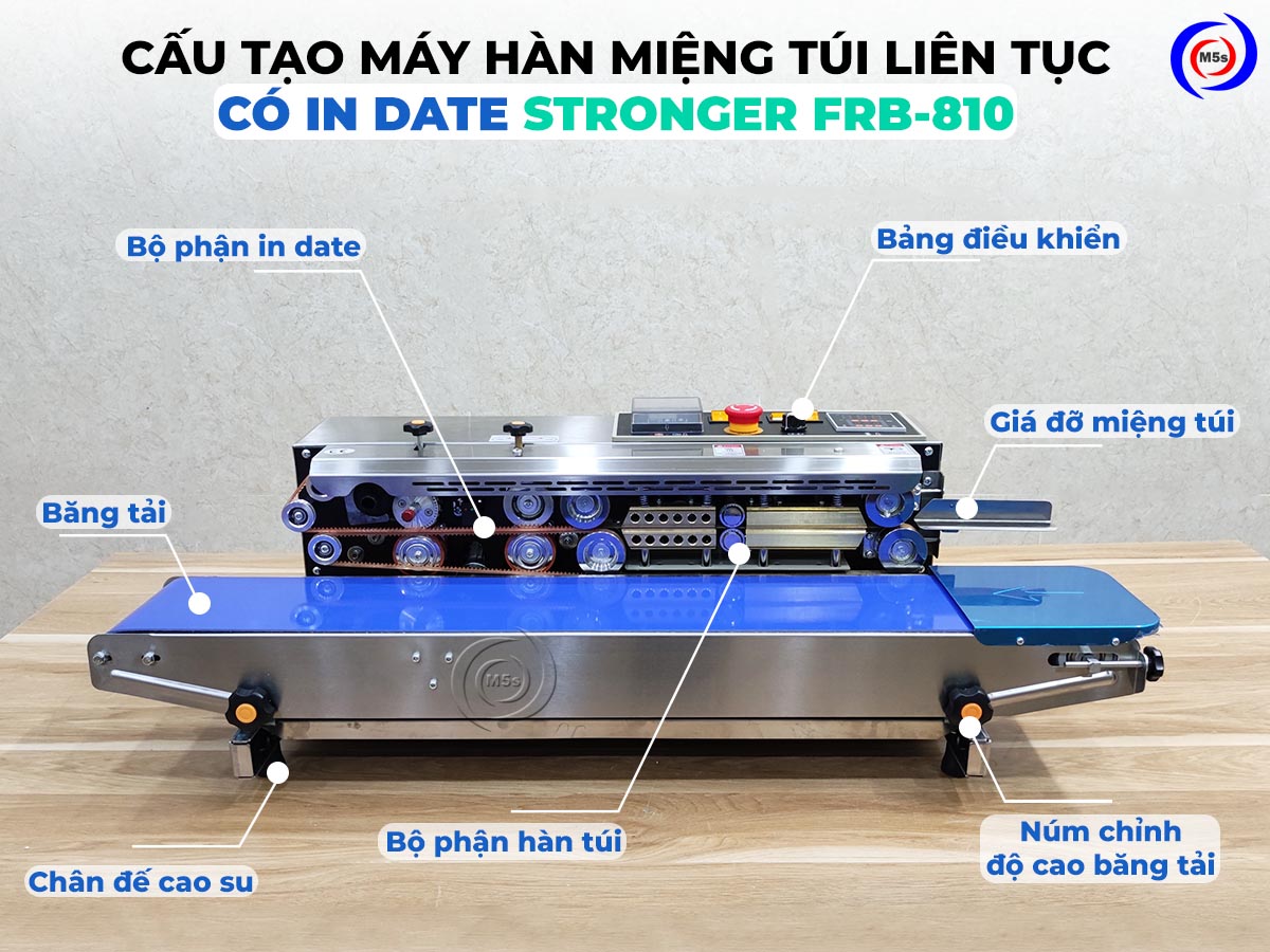 Cấu tạo máy hàn miệng túi in date Stronger FRB-810 Cấu tạo máy hàn miệng túi in date Stronger FRB-810