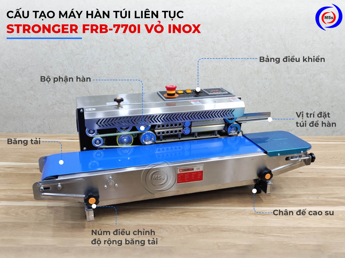 Cấu tạo máy ép túi nilon Stronger FRB-770I vỏ inox Cấu tạo máy ép túi nilon Stronger FRB-770I vỏ inox