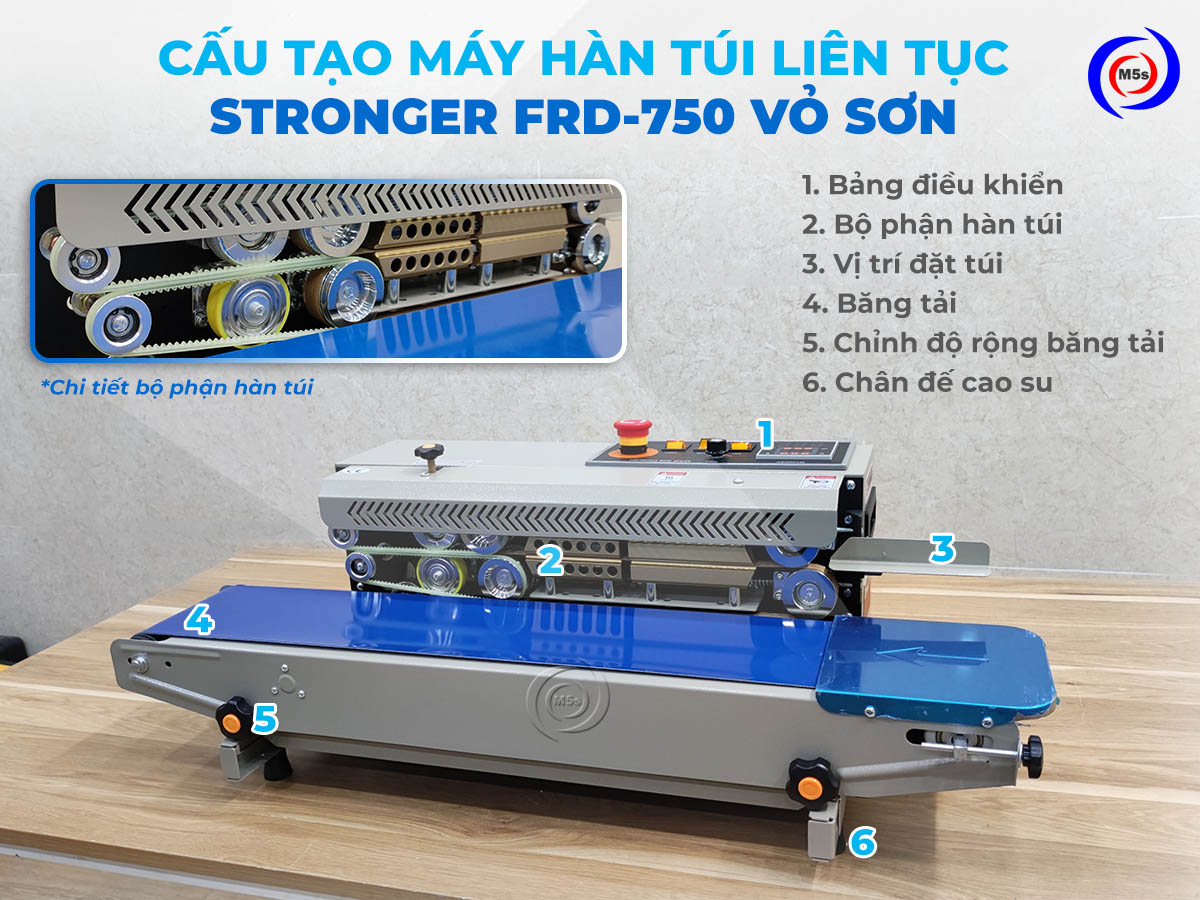 Cấu tạo máy hàn túi liên tục Stronger FRD-750 Cấu tạo máy hàn túi liên tục Stronger FRD-750