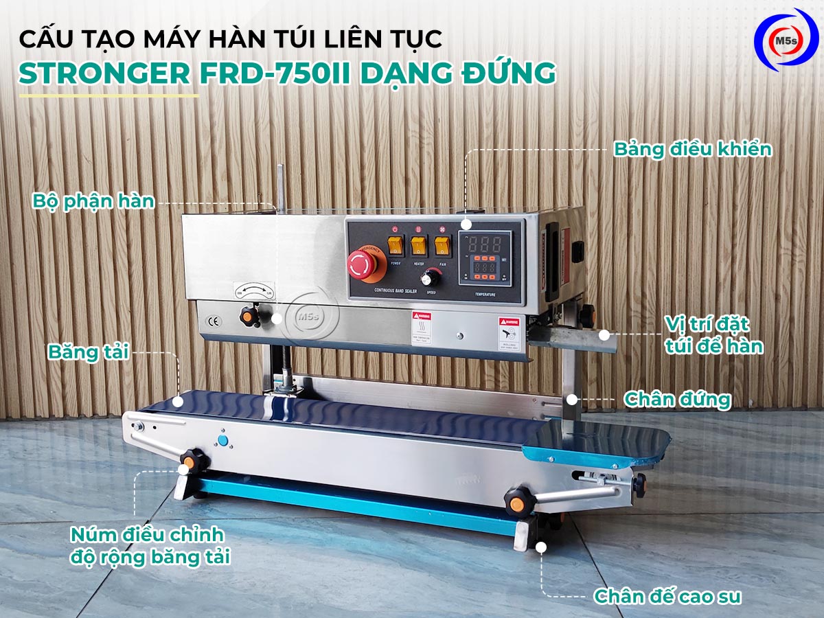 Cấu tạo máy ép miệng túi liên tục Stronger FRD-750II Cấu tạo máy ép miệng túi liên tục Stronger FRD-750II