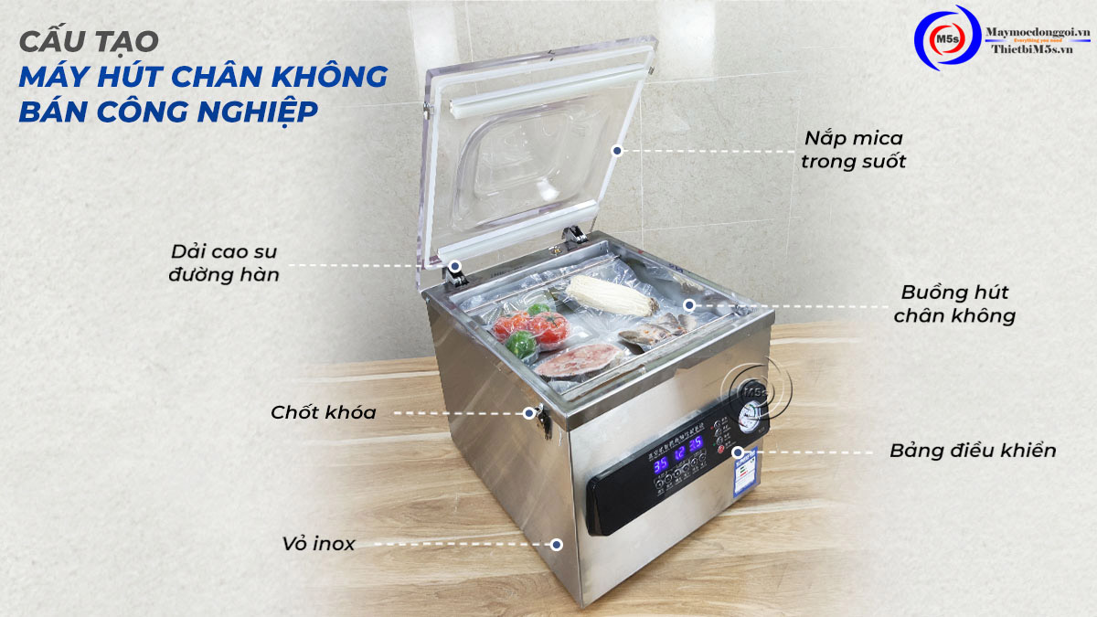 Cấu tạo máy hút chân không bán công nghiệp Cấu tạo máy hút chân không bán công nghiệp