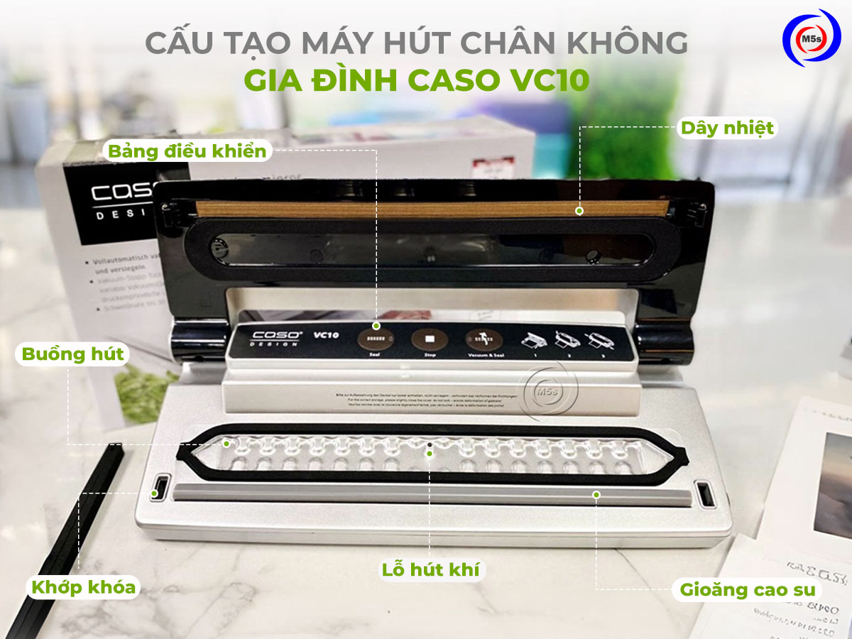 Cấu tạo máy hút chân không thực phẩm gia đình VC10 Cấu tạo máy hút chân không thực phẩm gia đình VC10
