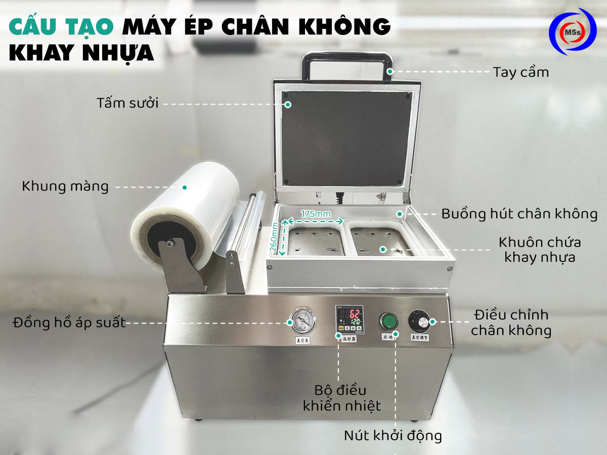 Cấu tạo máy hút chân không thực phẩm 2 khay Cấu tạo máy hút chân không thực phẩm 2 khay