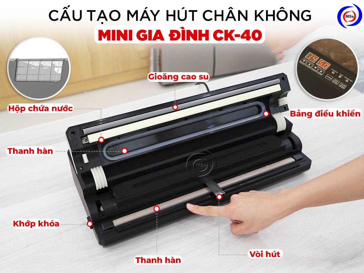 Cấu tạo của máy hút chân không gia đình CK-40 Cấu tạo của máy hút chân không gia đình CK-40