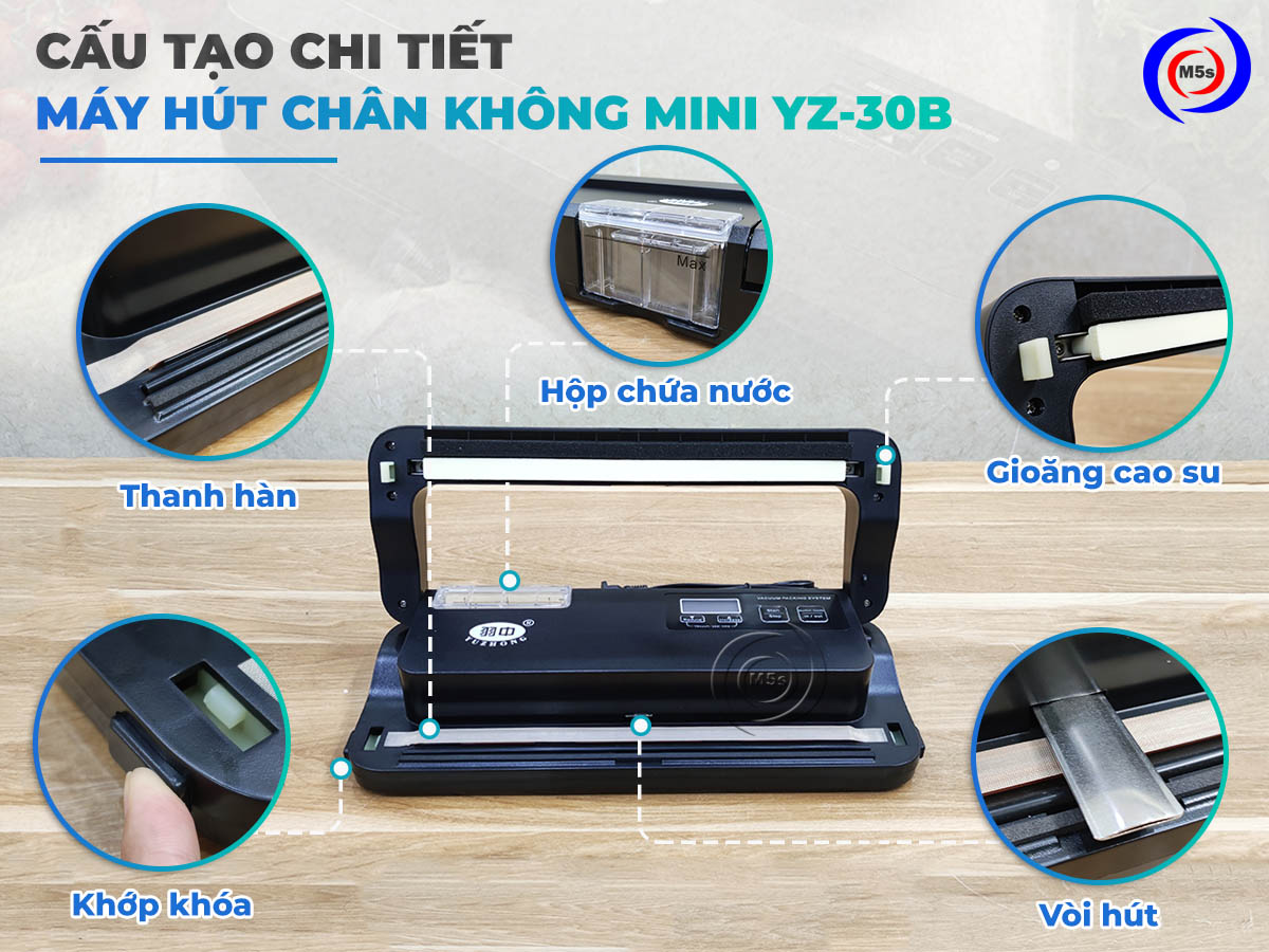 Cấu tạo của máy hút chân không thực phẩm mini YZ-30B Cấu tạo của máy hút chân không thực phẩm mini YZ-30B