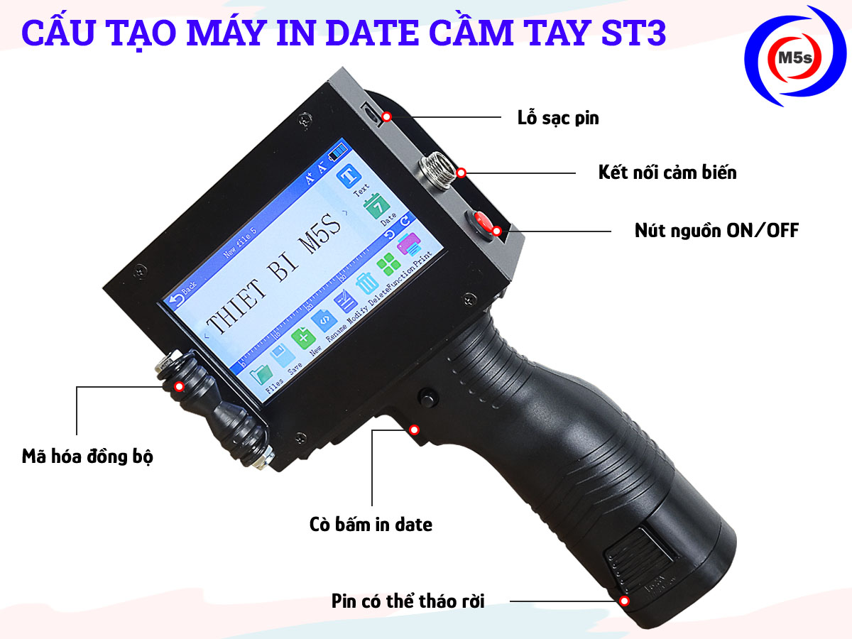 Cấu tạo máy in date cầm tay T3 Cấu tạo máy in date cầm tay T3