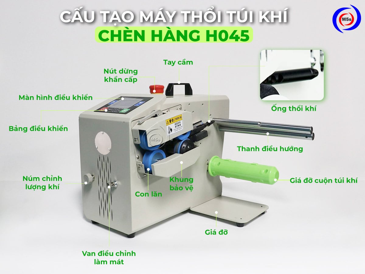 cấu tạo máy thổi túi khí chèn hàng H045 cấu tạo máy thổi túi khí chèn hàng H045