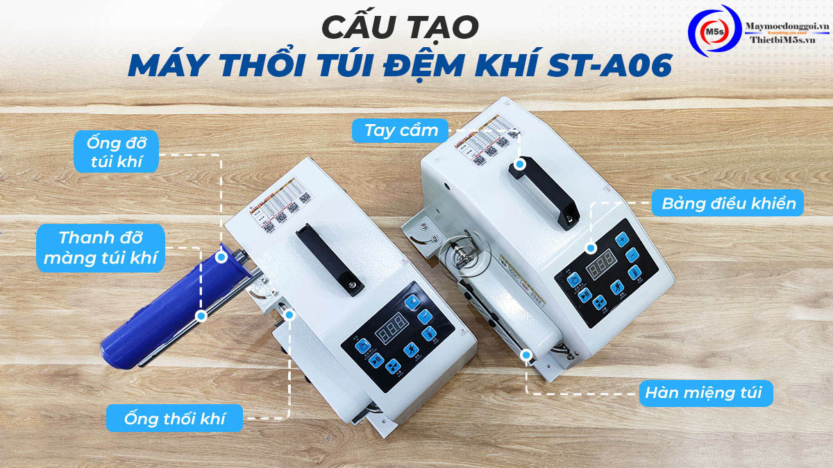 Cấu tạo máy làm túi bóng khí chèn hàng ST-A06 Cấu tạo máy làm túi bóng khí chèn hàng ST-A06
