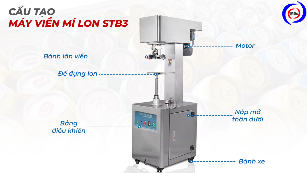 Cấu tạo máy viền nắp nhôm tự động STB3 Cấu tạo máy viền nắp nhôm tự động STB3