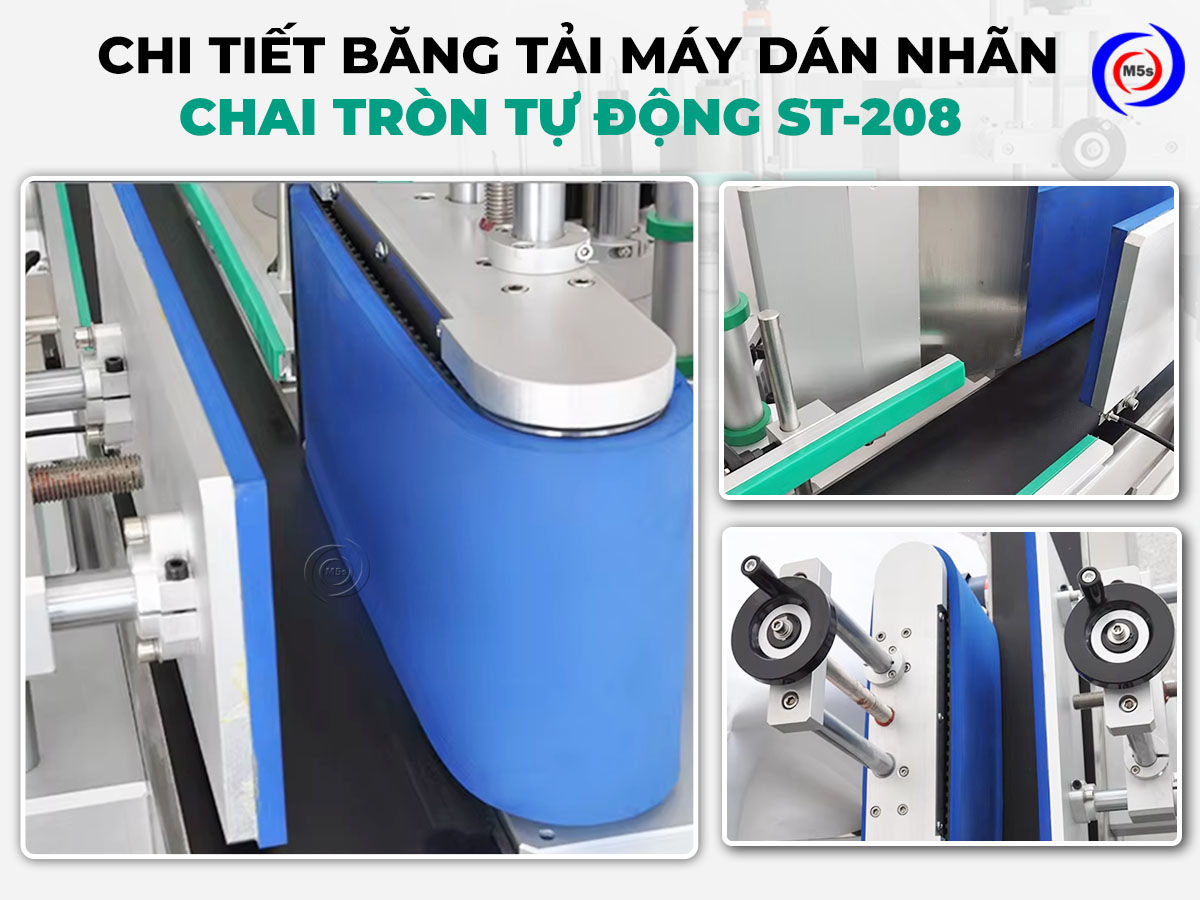 băng tải máy dán nhãn chai tròn mini ST-208 băng tải máy dán nhãn chai tròn mini ST-208