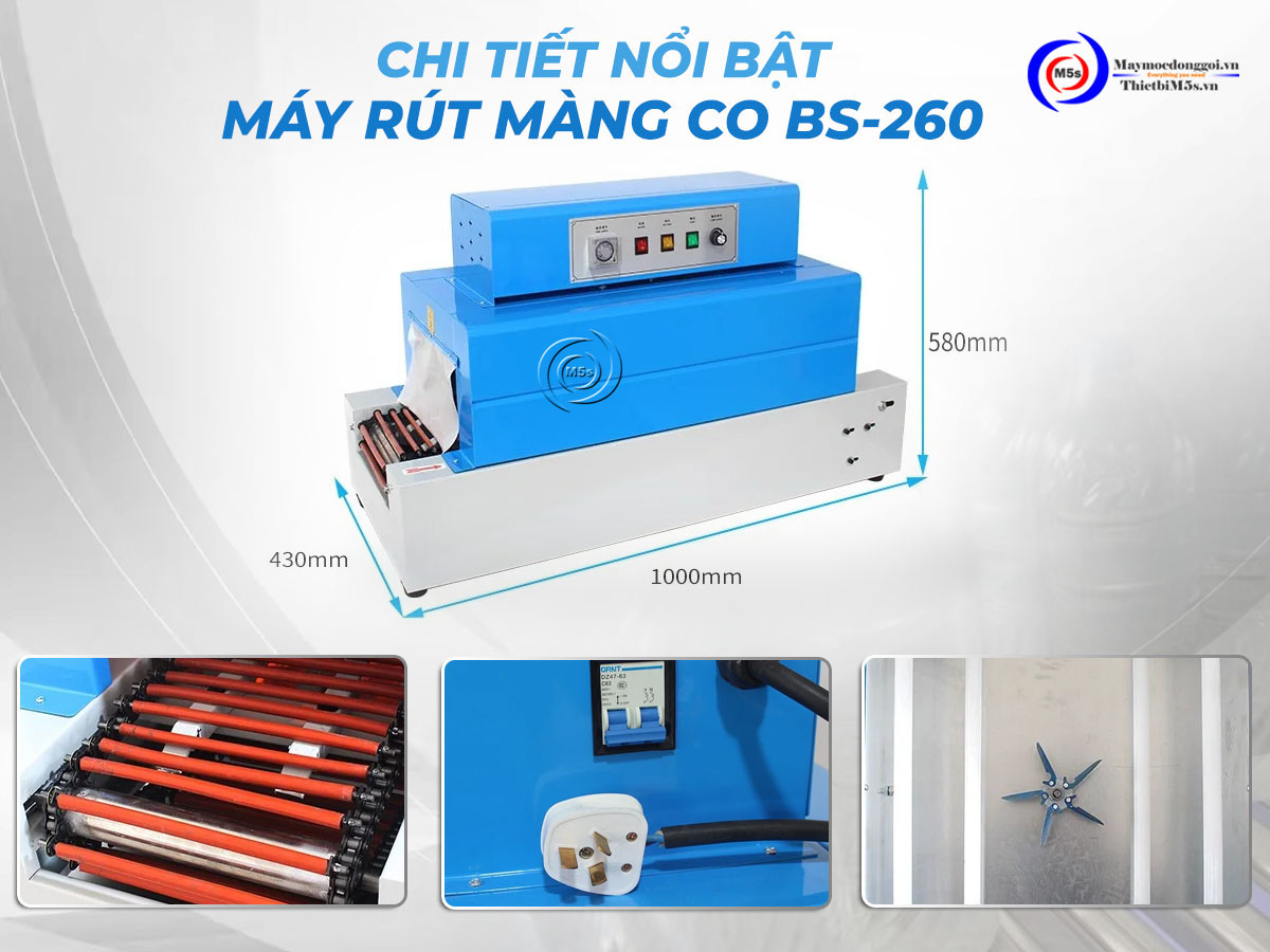 Chi tiết Máy rút màng co BS-260 Chi tiết Máy rút màng co BS-260