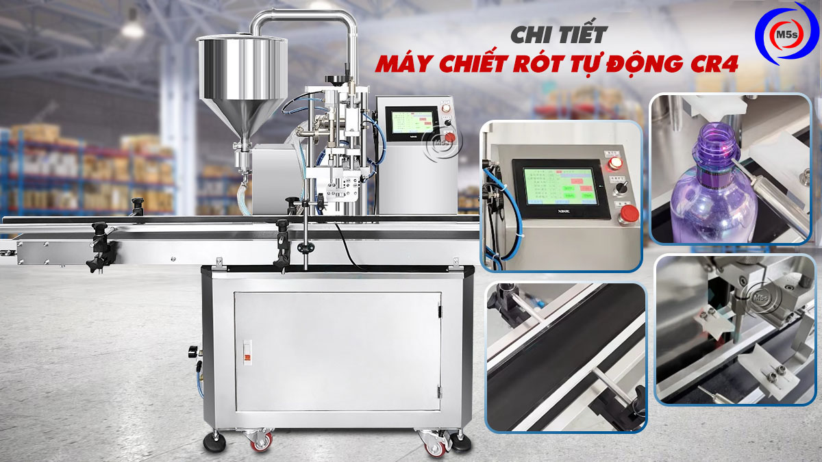Máy chiết rót 1 vòi tự động CR4 Máy chiết rót 1 vòi tự động CR4