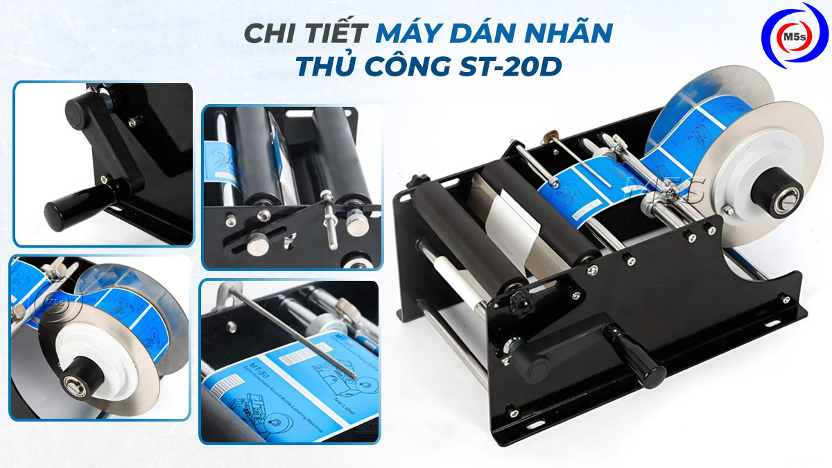 Máy dán nhãn chai tròn thủ công ST-20D Máy dán nhãn chai tròn thủ công ST-20D