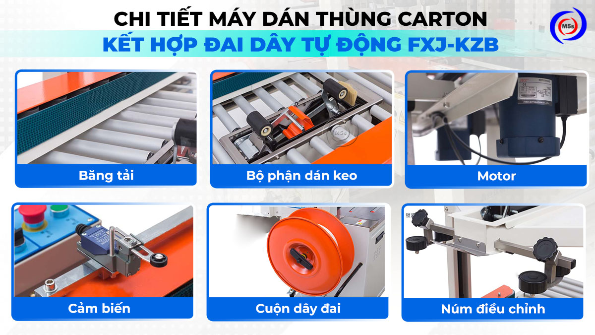Các bộ phận máy dán thùng carton kết hợp đóng đai FXJ-KZB Các bộ phận máy dán thùng carton kết hợp đóng đai FXJ-KZB