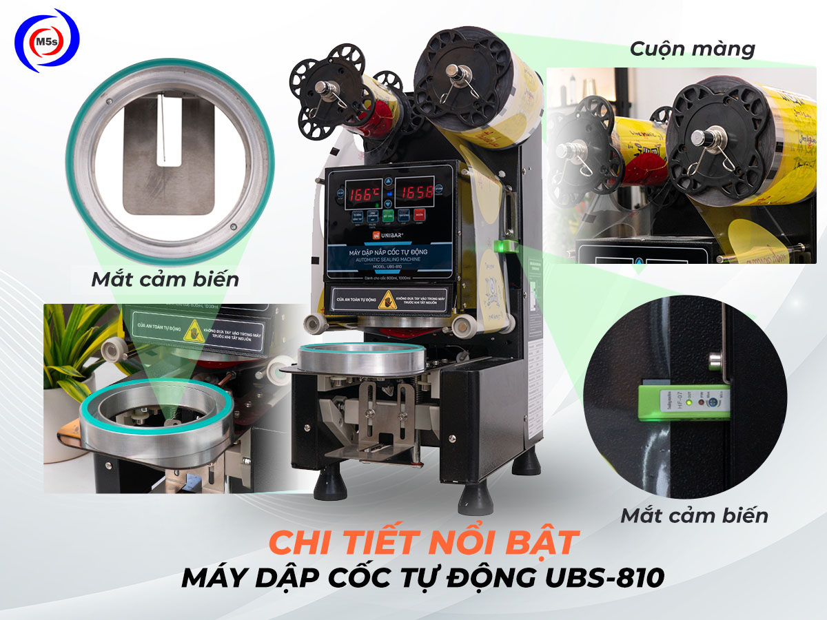 Máy dập nắp cốc tự động Unibar UBS-810 Máy dập nắp cốc tự động Unibar UBS-810