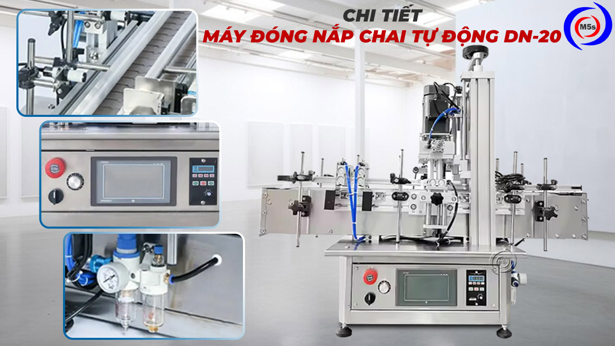 chi tiết máy đóng nắp chai tự động mini DN-20 chi tiết máy đóng nắp chai tự động mini DN-20