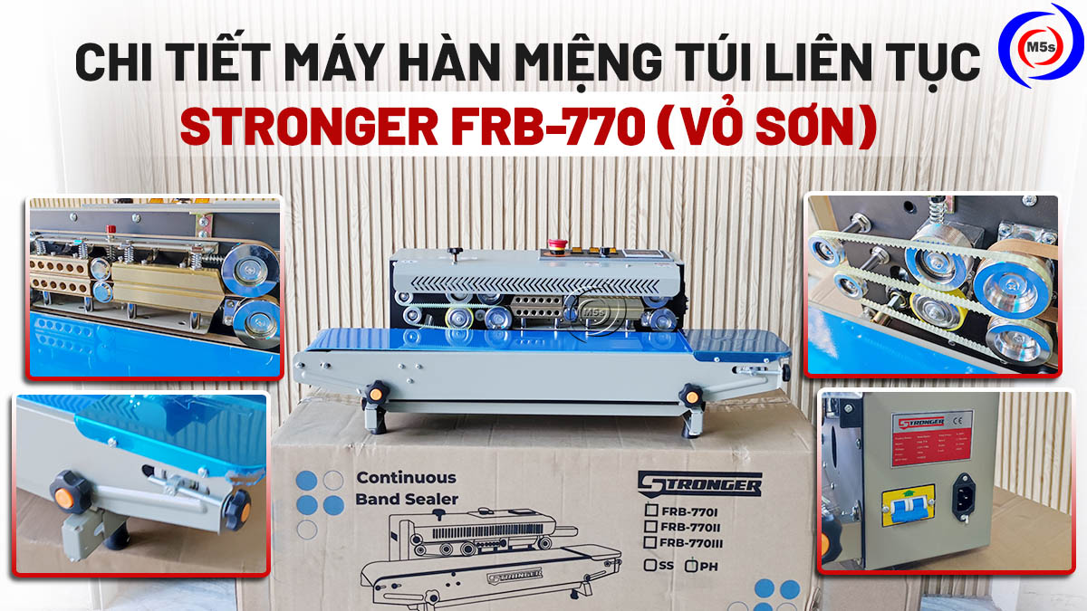 Máy hàn miệng túi tự động liên tục Stronger FRB-770 vỏ sơn Máy hàn miệng túi tự động liên tục Stronger FRB-770 vỏ sơn
