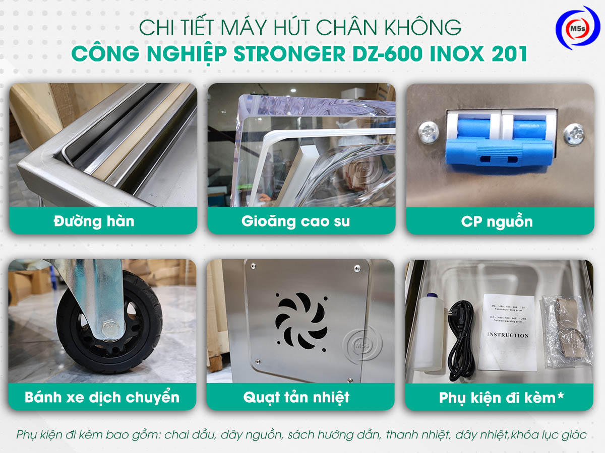 Máy hút chân không công nghiệp Stronger DZ-600 inox 201 Máy hút chân không công nghiệp Stronger DZ-600 inox 201