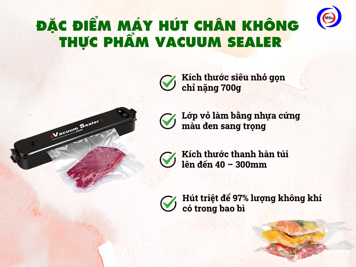 Máy hút chân không thực phẩm Vacuum Sealer Máy hút chân không thực phẩm Vacuum Sealer