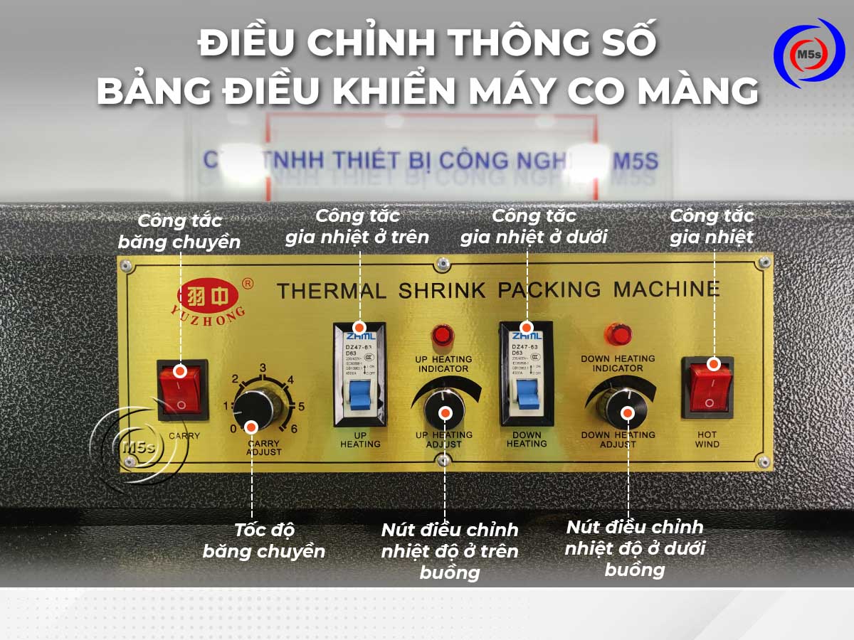 Điều chỉnh các thông số bảng điều khiển máy co màng Điều chỉnh các thông số bảng điều khiển máy co màng