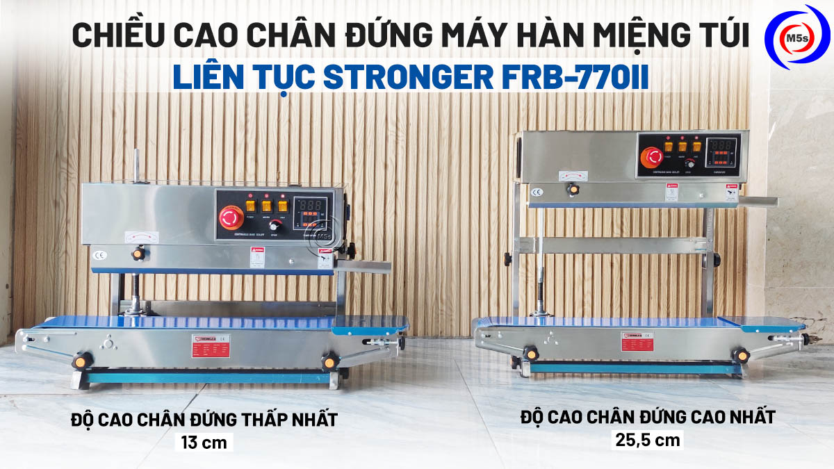 Chiều cao chân đứng của máy hàn túi Stronger FRB-770II Chiều cao chân đứng của máy hàn túi Stronger FRB-770II