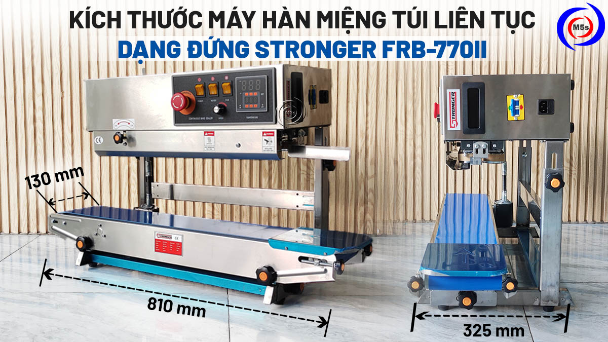 Kích thước máy hàn miệng túi liên tục dạng đứng FRB-770II Kích thước máy hàn miệng túi liên tục dạng đứng FRB-770II