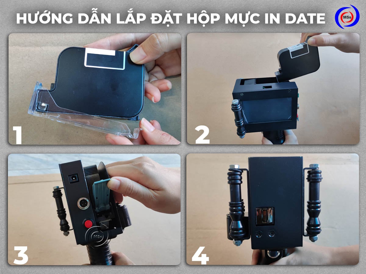 Hướng dẫn lắp đặt hộp mực cho máy in date Hướng dẫn lắp đặt hộp mực cho máy in date
