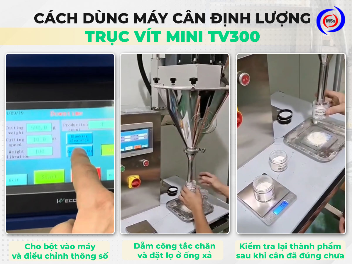 Cách sử dụng cân định lượng trục vít TV300 Cách sử dụng cân định lượng trục vít TV300