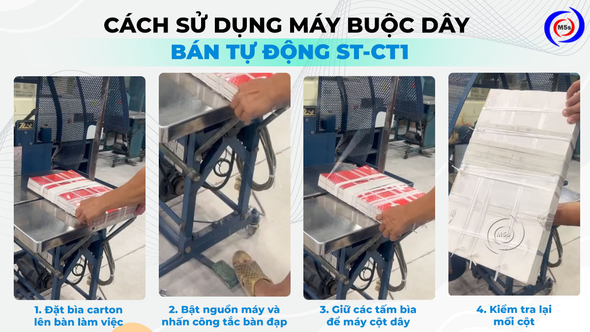 Hướng dẫn sử dụng máy bó thùng carton dây PE bán tự động ST-CT1 Hướng dẫn sử dụng máy bó thùng carton dây PE bán tự động ST-CT1