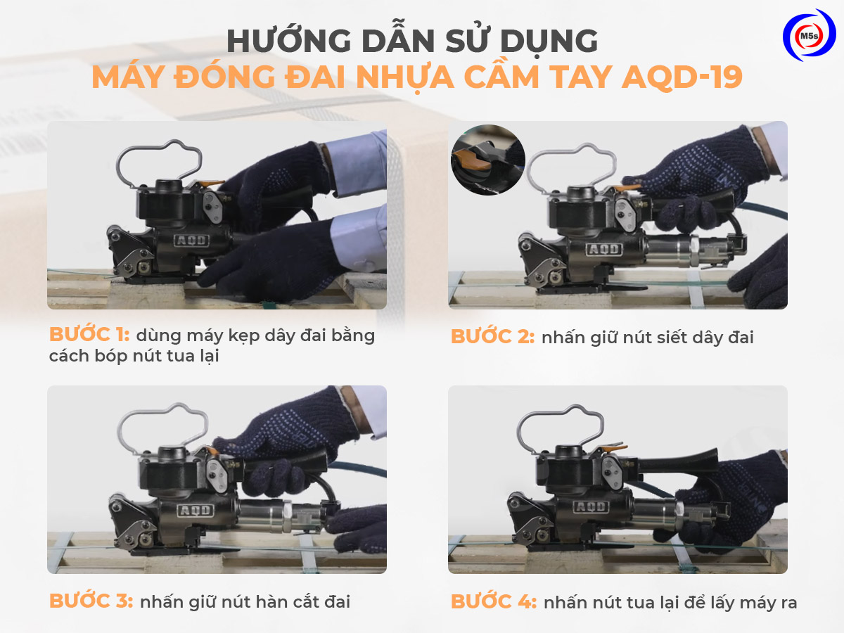 Hướng dẫn sử dụng máy đóng đai nhựa cầm tay AQD-19 Hướng dẫn sử dụng máy đóng đai nhựa cầm tay AQD-19