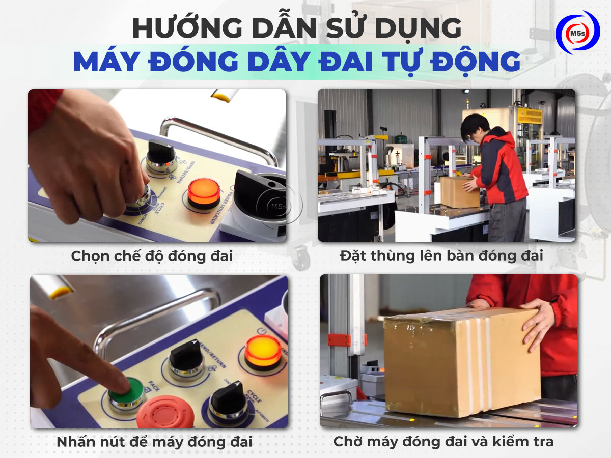 Các bước sử dụng máy đóng đai ZY-301 Các bước sử dụng máy đóng đai ZY-301