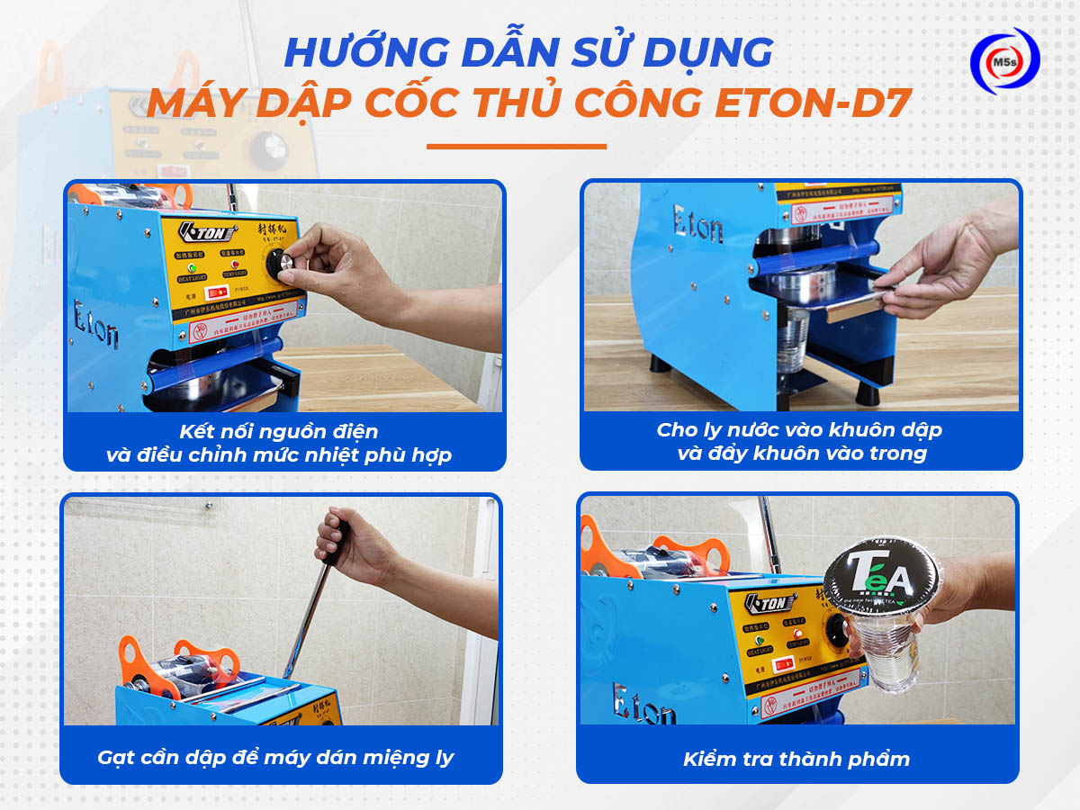 Hướng dẫn sử dụng máy dập cốc thủ công Eton D7 Hướng dẫn sử dụng máy dập cốc thủ công Eton D7