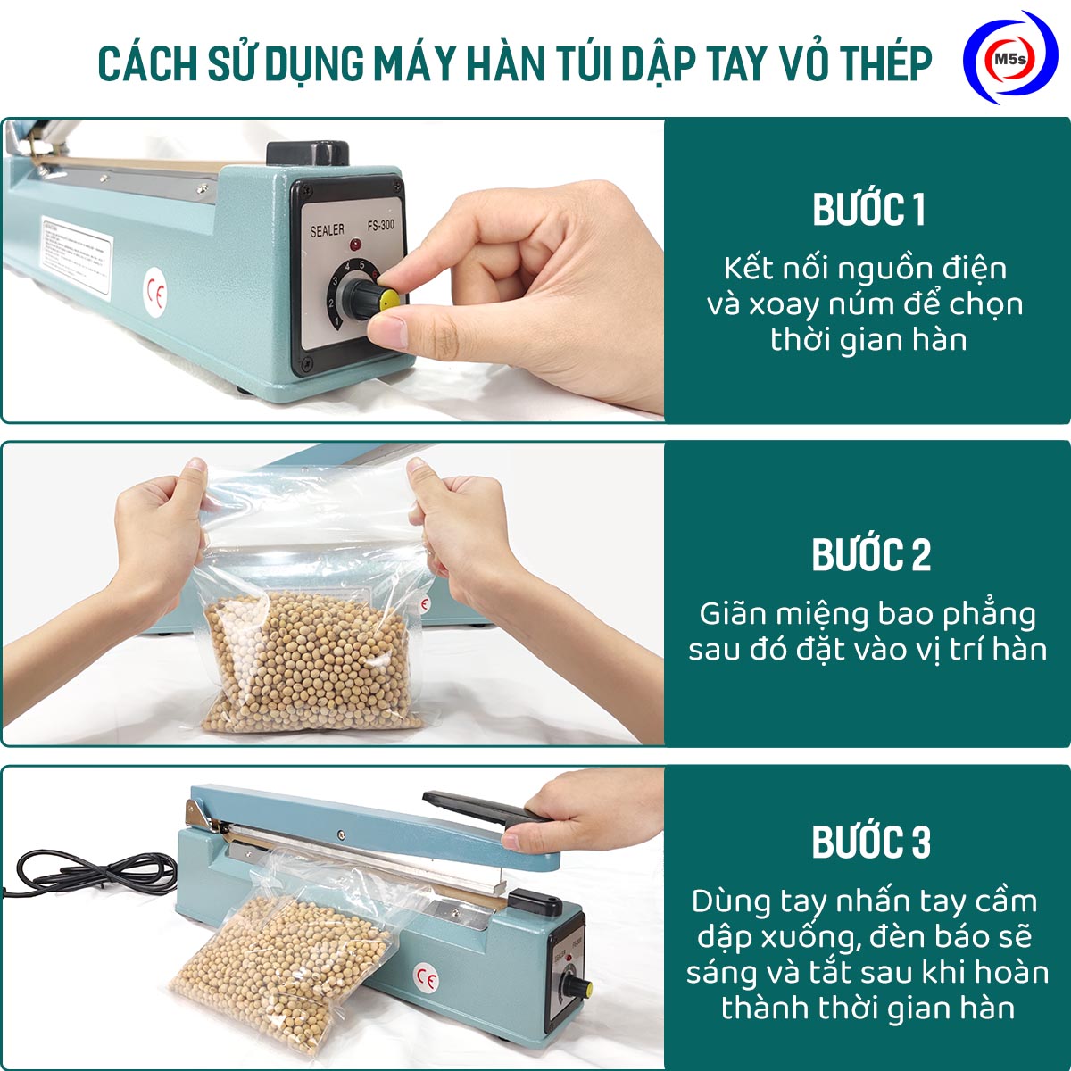 Cách sử dụng máy hàn miệng túi dập tay Cách sử dụng máy hàn miệng túi dập tay