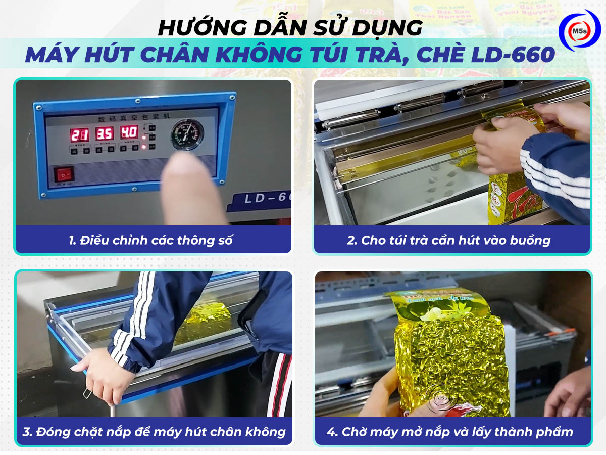 sử dụng máy hút chân không túi trà LD-660 sử dụng máy hút chân không túi trà LD-660