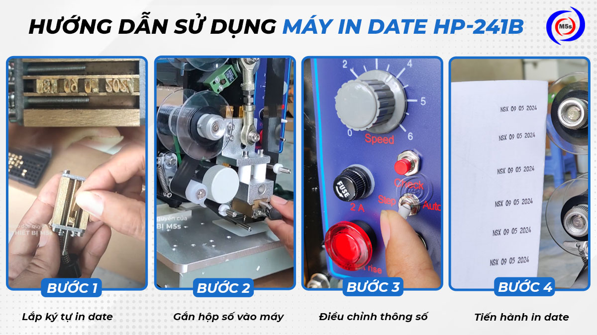 Hướng dẫn sử dụng máy in date HP-241B Hướng dẫn sử dụng máy in date HP-241B