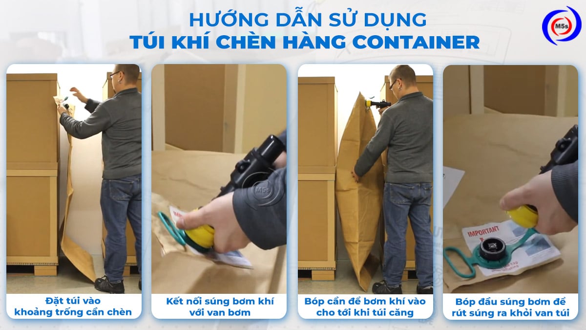 cách sử dụng túi khí chèn hàng container cách sử dụng túi khí chèn hàng container