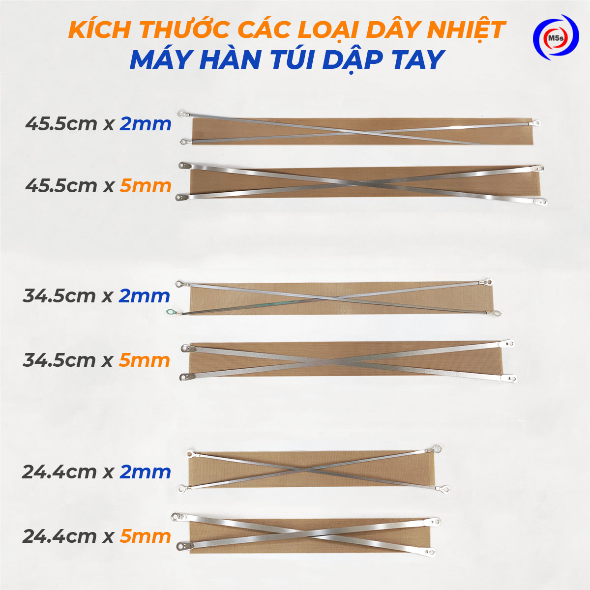 Các loại dây nhiệt máy hàn miệng túi dập tay Các loại dây nhiệt máy hàn miệng túi dập tay