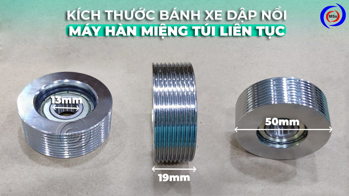 Kích thước bánh xe dập nổi vân sọc của máy hàn túi liên lục Kích thước bánh xe dập nổi vân sọc của máy hàn túi liên lục