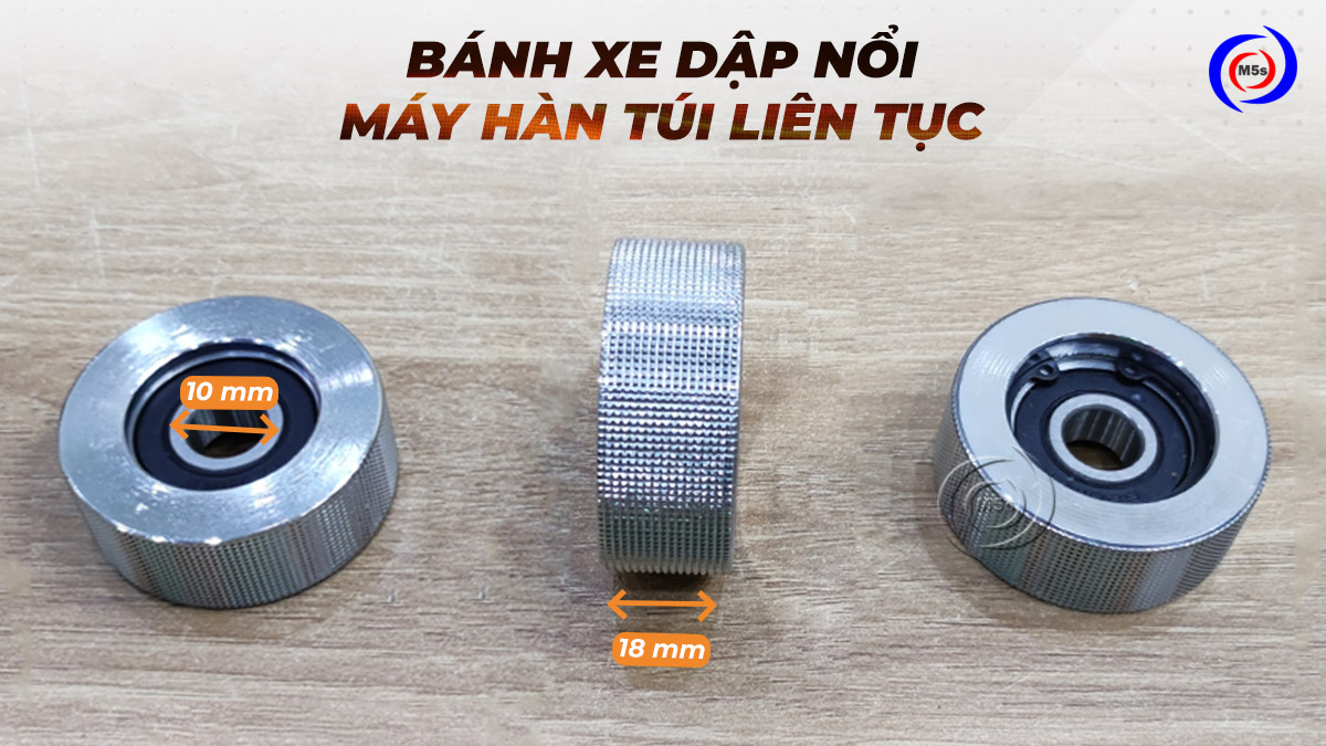 Kích thước bánh xe dập nổi của máy hàn túi liên tục Kích thước bánh xe dập nổi của máy hàn túi liên tục