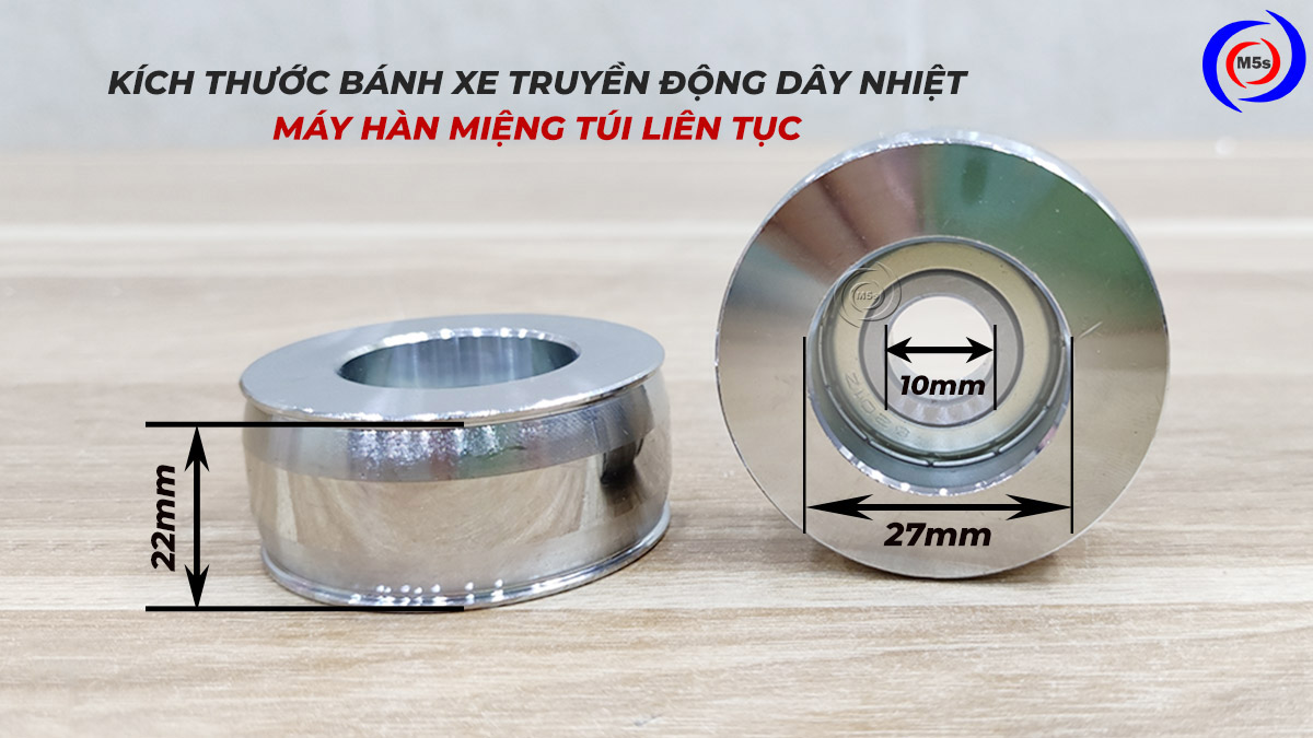 Kích thước bánh xe truyền động dây nhiệt của máy hàn túi Kích thước bánh xe truyền động dây nhiệt của máy hàn túi