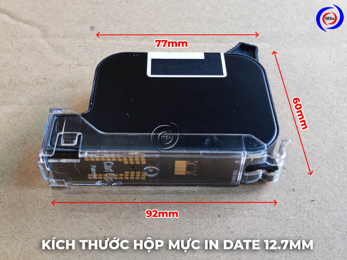 Kích thước hộp mực máy in date 127mm Kích thước hộp mực máy in date 127mm